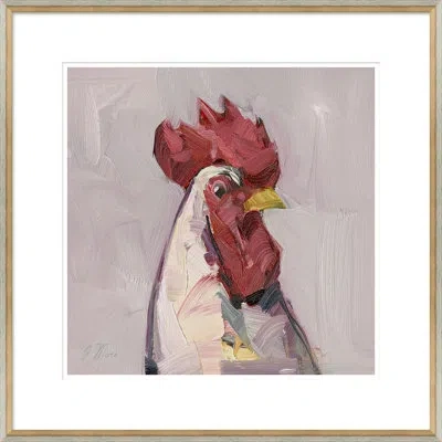 Soicher Marin Chicken Portrait  - Picture Frame Painting In White;red;beige