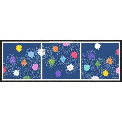 Soicher Marin 'chrysanthemums' By Dana Gibson - Picture Frame Painting On Paper In Blue;white;pink;orange
