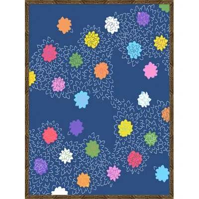 Soicher Marin Chrysanthemums By Dana Gibson - Picture Frame Painting On Paper In Blue;white;pink;orange
