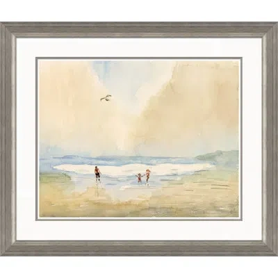 Soicher Marin 'clam Diggers' - Picture Frame Painting On Paper In Blue;beige