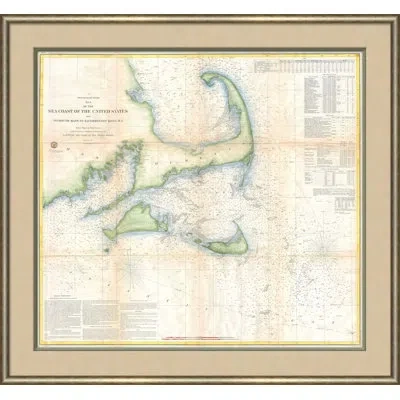 Soicher Marin 'coast Survey Map, 1857' - Picture Frame Graphic Art On Paper In Neutral