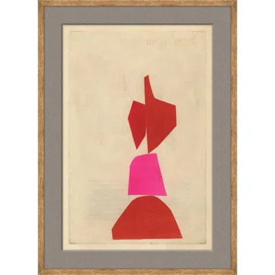 Soicher Marin 'collage Series - Hope' By Susan Hable - Picture Frame Painting On Paper In Red;beige;pink
