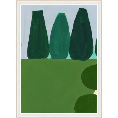 Soicher Marin 'columnar' By Susan Hable - Picture Frame Painting On Paper In Blue;green
