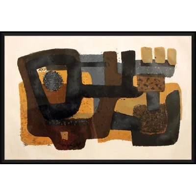 Soicher Marin Composition 58 - Picture Frame Painting Print In Black;brown;yellow