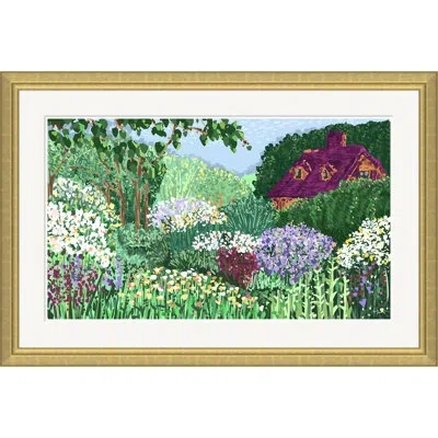 Soicher Marin Country Garden By Yuki Osada - Single Picture Frame Painting In White;green;purple