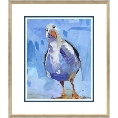 Soicher Marin Curious Seagull - Picture Frame Painting In Blue;brown;white