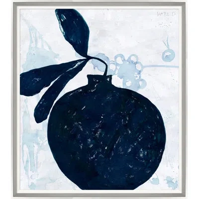 Soicher Marin 'cutting' By Susan Hable - Picture Frame Painting On Paper In Blue;white