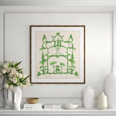 Soicher Marin Dana Gibson Folly In Green By Dana Gibson - Picture Frame Painting On Paper In White