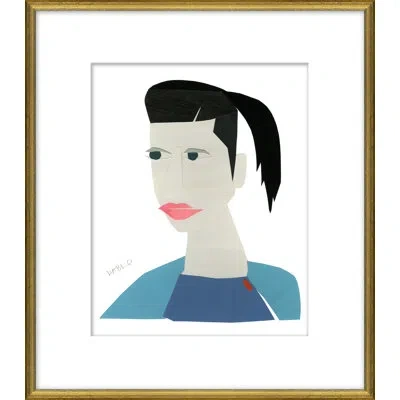 Soicher Marin 'deb' By Susan Hable - Picture Frame Painting On Paper In Blue;black;white