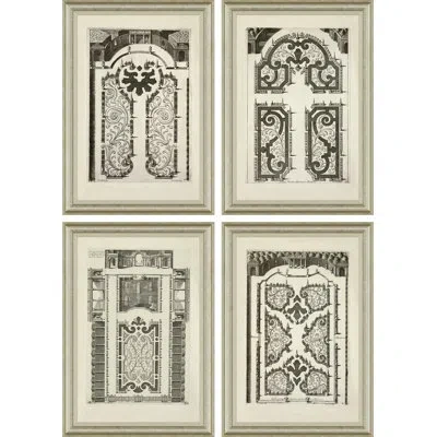 Soicher Marin Designs For French Gardens - 4 Piece Single Picture Frame Painting Set