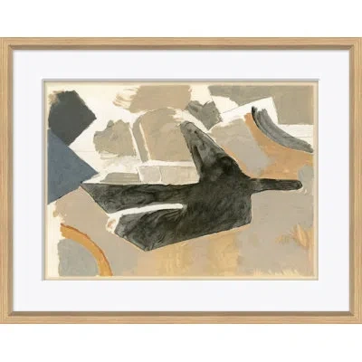 Soicher Marin Dove 1 - Picture Frame Painting On Paper In Blue;beige;faded Black