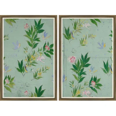 Soicher Marin Doves Diptych (var. 2) By Paule Marrot - 2 Piece Single Picture Frame Print Set In Multi