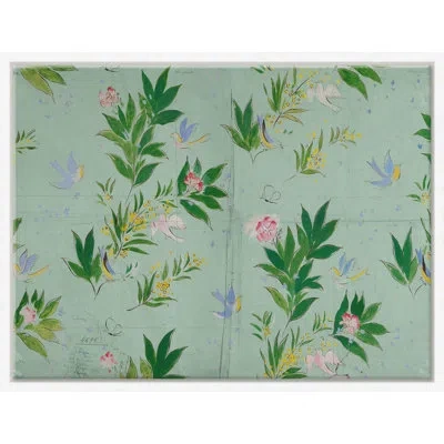 Soicher Marin Doves (var. 3) By Paule Marrot - Floater Frame Painting In Green