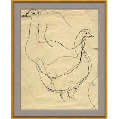 Soicher Marin 'duck Sketch' - Picture Frame On Paper In Black;cream