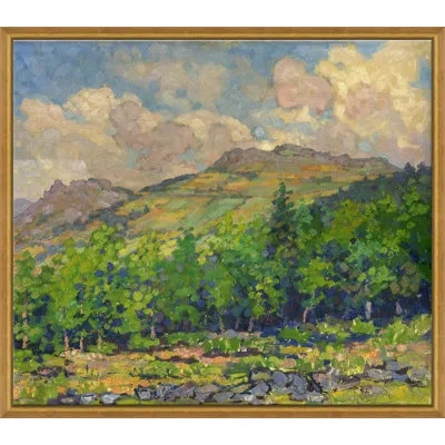 Soicher Marin En Plein Aire - Picture Frame Painting Print On Canvas In Green;gray