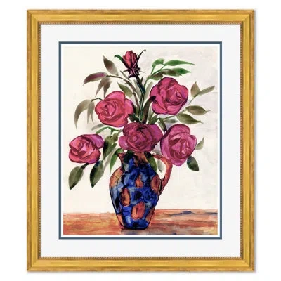 Soicher Marin Fab Floral Folly - Picture Framed Painting In Blue;green;pink;orange
