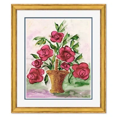 Soicher Marin Fab Floral Folly - Picture Framed Painting In Red