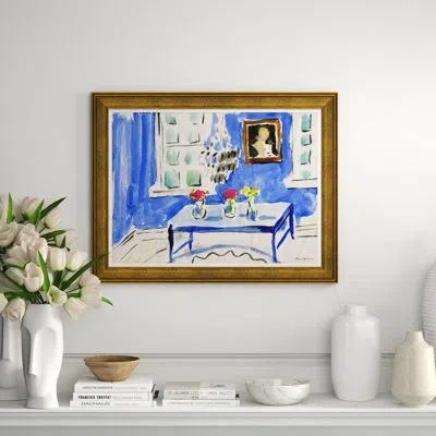 Soicher Marin Feast By Dana Gibson - Picture Frame Painting On Paper In Blue;black;off White