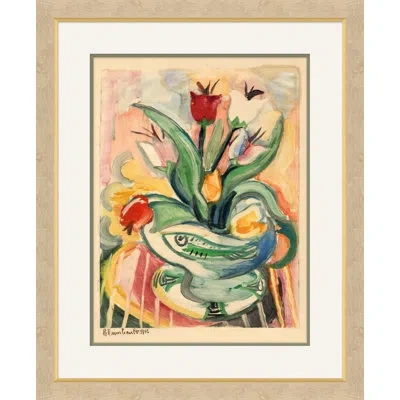 Soicher Marin 'flower Still Life' - Picture Frame Painting On Paper In Multi