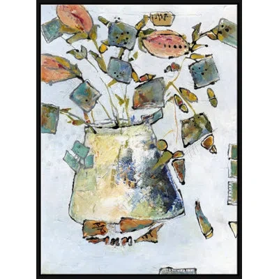 Soicher Marin Flowers In Pot By Jill Krasner In Black Framed