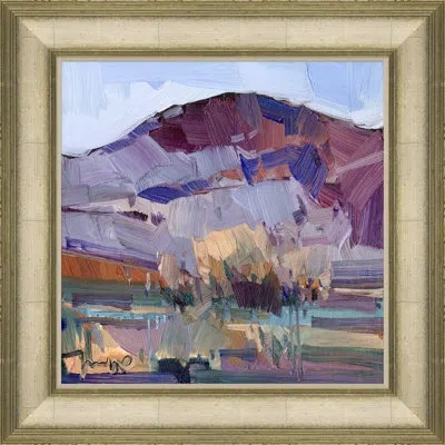 Soicher Marin Frosty Landscape By Joseph Mota - Picture Frame Painting In Purple