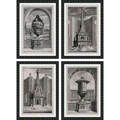 Soicher Marin Garden And Park Ornaments & Designs - 4 Piece Single Picture Frame Painting Set In Multi