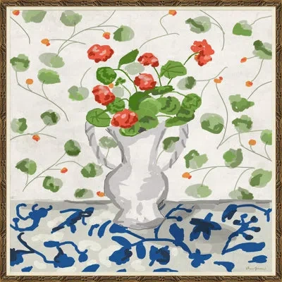 Soicher Marin 'geranium' By Dana Gibson - Picture Frame Painting Print On Paper In Multi