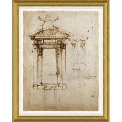 Soicher Marin Giorgio By David Phoenix - Picture Frame Drawing Print On Paper In Brown;ivory