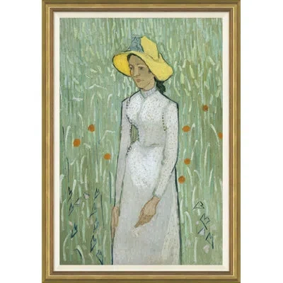 Soicher Marin 'girl In White By Vincent Van Gogh, 1890' - Floater Frame Painting Print On Canvas In Multi