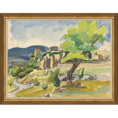 Soicher Marin Gordes, Southern France - Single Picture Frame Painting In Blue;green;gray