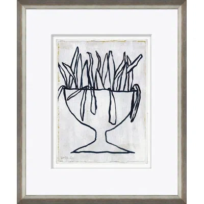 Soicher Marin Grass By Susan Hable - Picture Frame Painting On Paper In Black;white