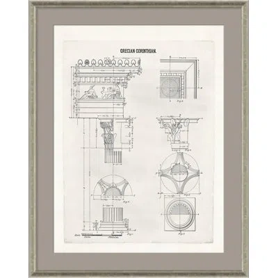 Soicher Marin Grecian Corinthian By David Phoenix - Picture Frame Graphic Art On Paper In Gray