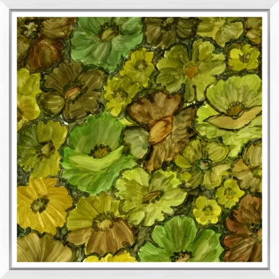 Soicher Marin Green Textile - Picture Frame Painting On Paper In Brown;green