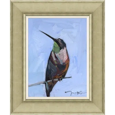 Soicher Marin Green Throated Hummingbird By Joseph Mota - Picture Frame Painting On Canvas In Blue