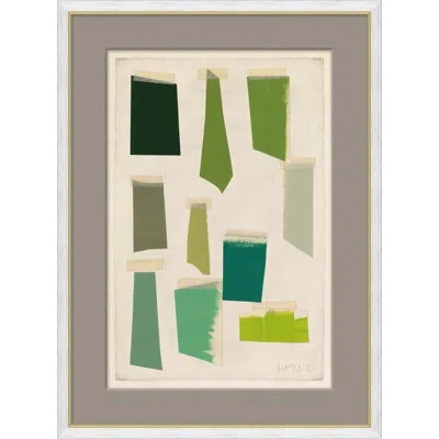 Soicher Marin Greens' By Susan Hable - Picture Frame Painting On Paper In Black;green;gray;teal