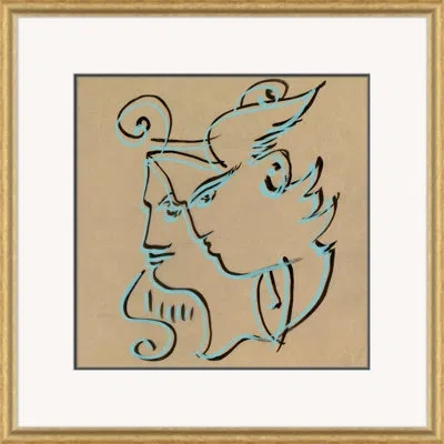 Soicher Marin Hera & Zeus By David Phoenix - Picture Frame Watercolor Painting On Paper In Brown