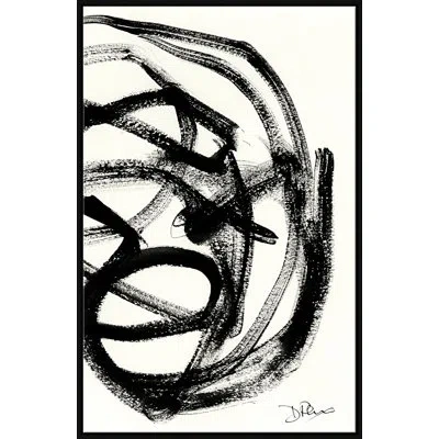 Soicher Marin Homage To Kline Iv By David Phoenix - Floater Frame Acrylic Painting On Canvas In Black