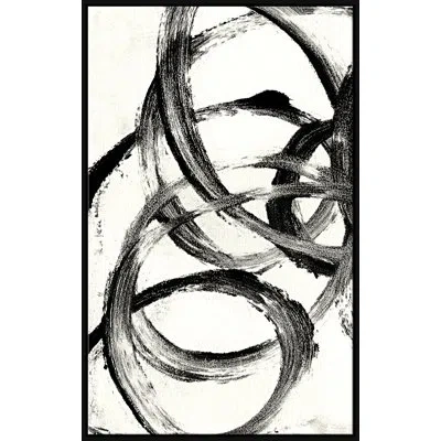 Soicher Marin Homage To Kline V By David Phoenix - Floater Frame Acrylic Painting On Canvas In Black;white