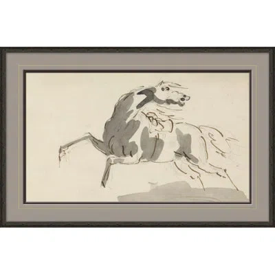 Soicher Marin 'horse Running' By Sawrey Gilpin - Picture Frame Painting On Paper In Brown;gray;beige