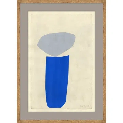 Soicher Marin Ikebana By Susan Hable - Picture Frame Painting On Paper In Blue;gray;beige
