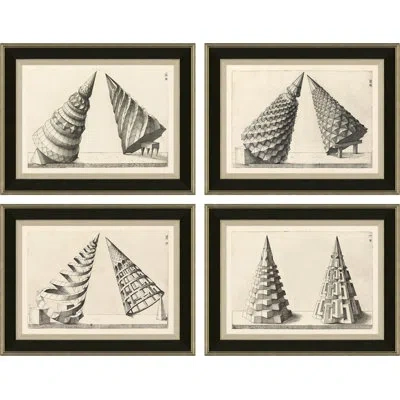 Soicher Marin Illustrations Of Sculptures - 4 Piece Single Picture Frame Painting Set In Neutral