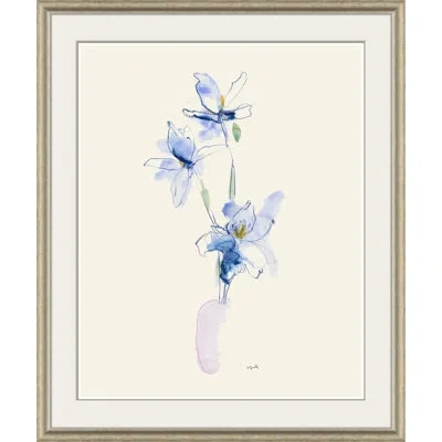 Soicher Marin Iris Arrangement By Yuki Osada - Single Picture Frame Painting In Blue;ivory