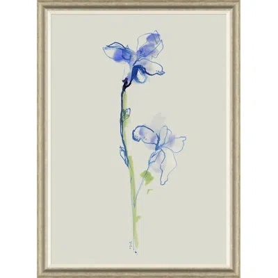 Soicher Marin Iris Cuttings By Yuki Osada - Single Picture Frame Painting In Blue;gray;olive