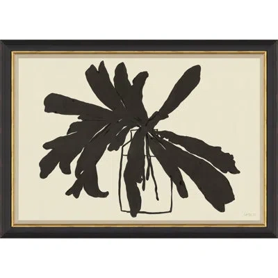Soicher Marin Iron Plant By Susan Hable - Single Picture Frame Painting In Black;ivory