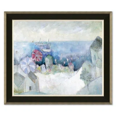 Soicher Marin Jersey Boats - Picture Frame Painting On Paper In Gray;bluie;off-white