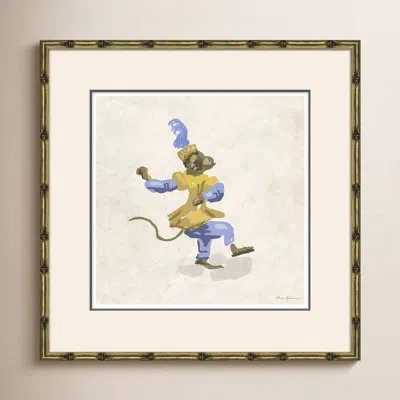 Soicher Marin Jig By Dana Gibson - Picture Frame Painting On Paper In Blue;beige;yellow