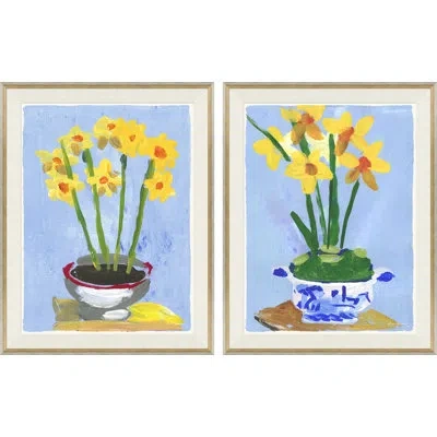 Soicher Marin Jonquils In Pot & Blue Tureen In Blue,green,yellow