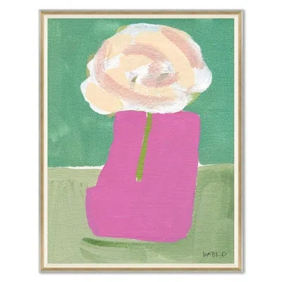 Soicher Marin June By Susan Hable - Picture Frame Painting On Paper In White;green;pink;peach