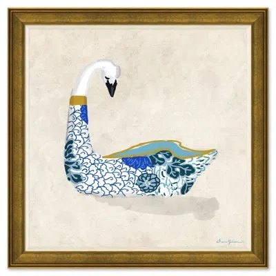 Soicher Marin Kimono Swam In Blue Ii By Dana Gibson - Picture Frame Painting In Brown