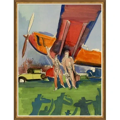 Soicher Marin 'l' Aviation, Milivoj Uzelac' - Picture Frame Painting On Paper In Multi